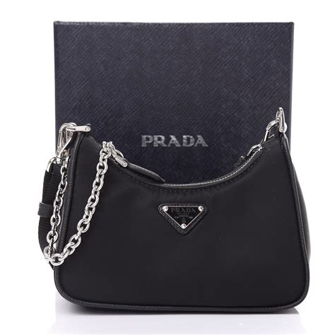 prada tessuto shoulder bag black